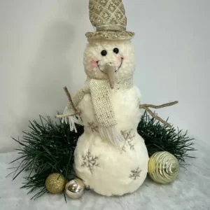 Boneco de neve dourado 40cm