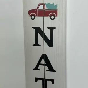 Placa decorativa branca Feliz Natal