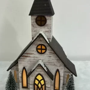 Chalé branco com led