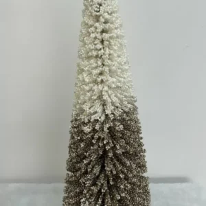 Árvore decorativa branca e dourada