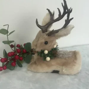 Rena deitada marrom 16x8x24cm