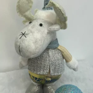 Rena em pé azul e cinza 30cm