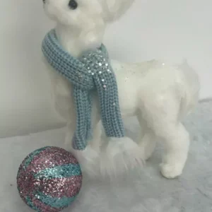 Rena em pé cachecol azul 29cm