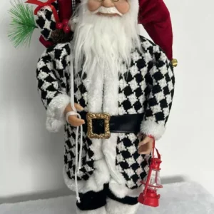 Papai Noel xadrez branco e preto