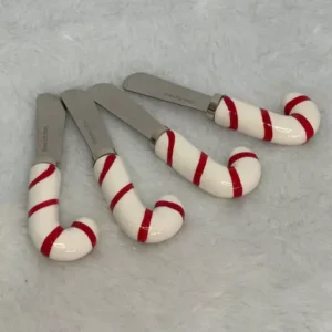 Kit 4 espátulas listradas bco verm