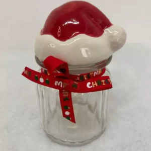 Pote de vidro com tampa de gorro