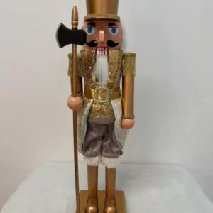 Quebra nozes marrom/dourado com machado 60cm