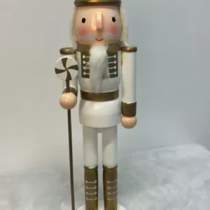 Quebra nozes branco e dourado com pirulito 38cm