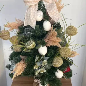 Mini árvore de Páscoa verde e bege 60cm