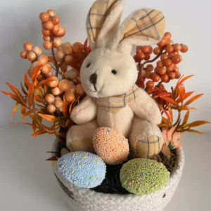 Mini arranjo com coelho 15x17cm