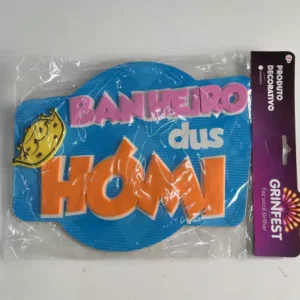 Placa decorativa Banheiro dus Hómi 29x23cm