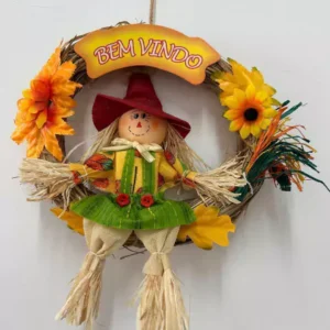 Guirlanda junina com espantalho 20cm