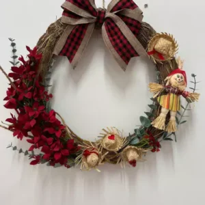 Guirlanda junina flores vermelhas 35cm