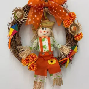 Guirlanda rústica com espantalho 35cm