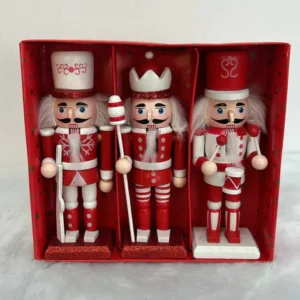 Quebra nozes verm branco com 3 unid. 16cm