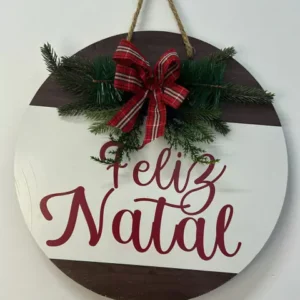 Quadro decorativo branco Feliz Natal