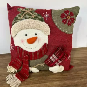 Almofada Boneco de neve Vermelha 45x45cm