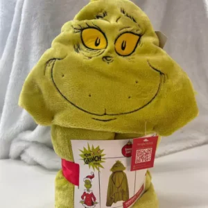 Cobertor Grinch com capuz e luva