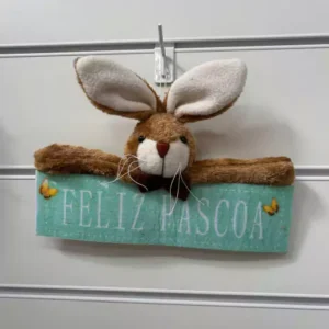 Placa feltro Feliz Páscoa verde 22x30cm