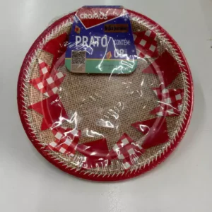 Prato descartável 18cm 8 unid xadrez