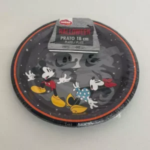 Prato descartável noite do terror Disney com 8 unid