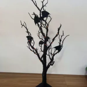 Árvore com morcegos com led 68cm