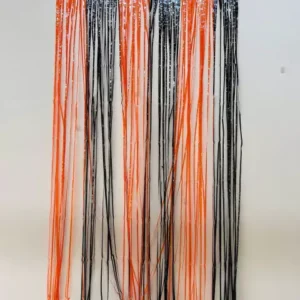 Cortina decorativa preta e laranja 1x2m