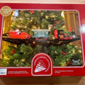 Trem decor. suspenso para árvore com mov e som 88cm