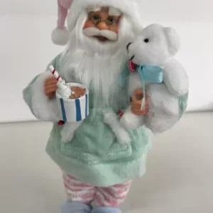Papai Noel com pijama candy color 30cm