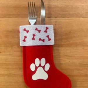 Porta talher meia pet vermelho Kit com 6 unid.