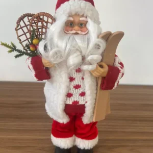 Papai Noel em pé com esqui 30cm