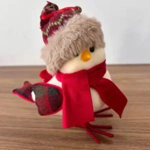 Pássaro cachecol e gorro 15cm