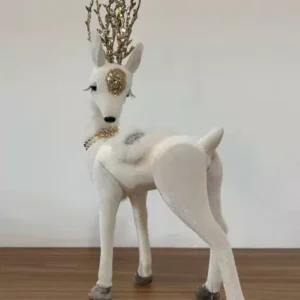 Rena em pé branca com cílios 39cm