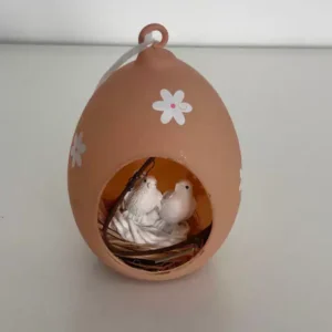 Pendente nude fosco com passarinho 11cm