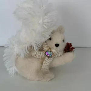 Esquilo creme com broche 22cm