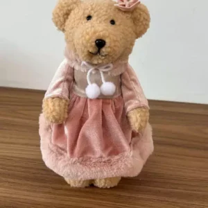 Ursinha de pelúcia roupa rosa 26cm