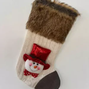 Meia boneco de neve peluda 50cm