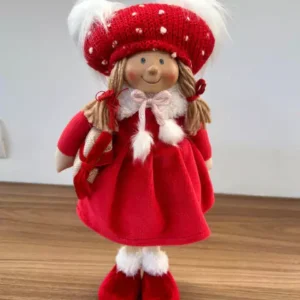 Menina em pé roupa vermelha 37cm