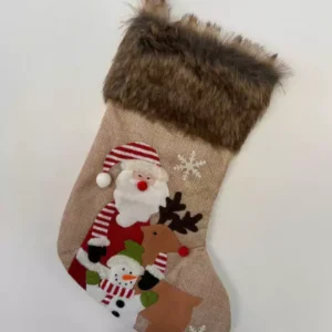 Meia Noel peluda 50cm