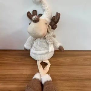 Rena sentada tricot dourado 78cm