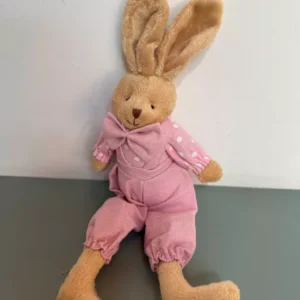 Coelho rosa com poá 24cm