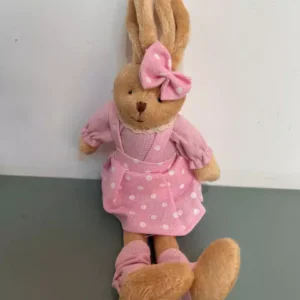 Coelha rosa com poá 24cm