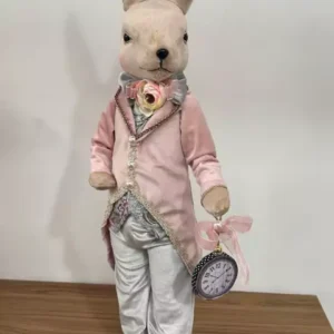 Coelho em pé azul e rosa 75cm