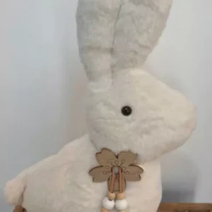 Coelho decorativo pelúcia branco 60cm