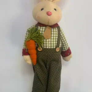 Coelho de tecido em pé verde 38cm