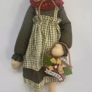 Coelha de tecido em pé verde 58cm