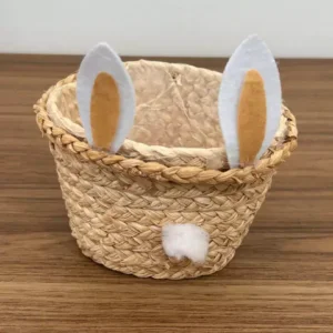 Cestinha palha com orelhas