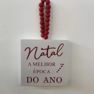 Quadro branco Natal 15cm