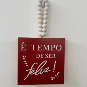 Quadro vermelho Tempo 15cm