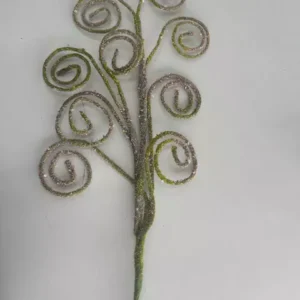 Galho arabesco verde com rosa 68cm